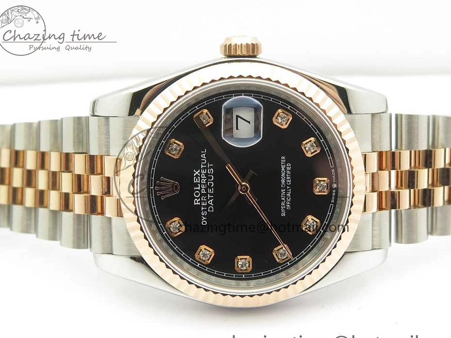 Black 904 36mm Jubilee Wrapped RG Bracelet 116231 GMF SS SS RG DateJust on Dial Diam A2836 Wrapped 0313